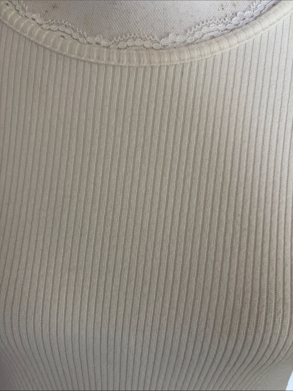 Maurices Cream Ribbed Long-Sleeve Crew Top - Picture 2 of 3